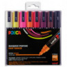 UNI POSCA Pochette de 8 marqueurs peinture. Pointe moyenne de 1,8 à 2,5mm (PC5M). Couleurs assorties