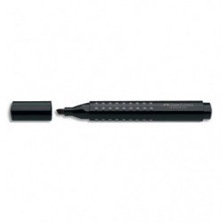 FABER CASTELL Marqueur permanent GRIP 1503, résiste à l'eau, pointe biseautée, coloris Noir