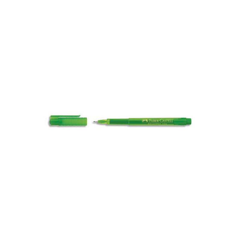 FABER CASTELL Feutre BROADPEN 1554 pointe large 0,8 mm, corps transparent, Vert pomme indélébile