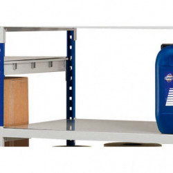 PAPERFLOW Lot 3 plaques pour rayonnage Rang Eco + en métal - Dimensions L100 x H7 x P60 cm coloris acier