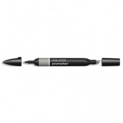 WINSOR & NEWTON Feutre double pointe PROMARKER. Une pointe fine et une pointe large. Couleur Gris Froid 4