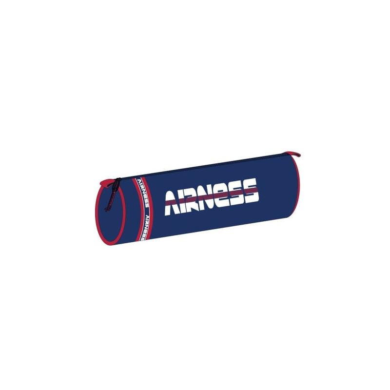 OXFORD Fourre-Tout Rond AIRNESS ANGELS polyester. 22x7x7 cm. Décor rubber, coloris Bleu, Blanc et Rouge.