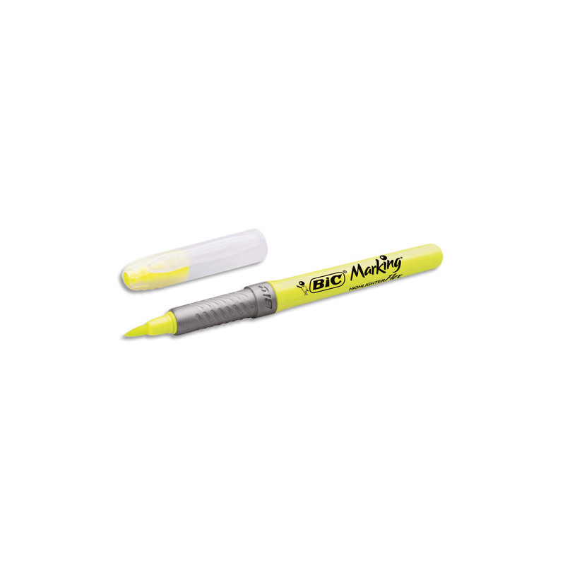 BIC Highlighter Flex Surligneurs à Pointe Souple et Flexible - Jaune