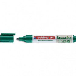 EDDING Marqueur permanent E-21 de la gamme ECOLINE moins 90 % de matériaux recyclés. Pointe ogive. Vert