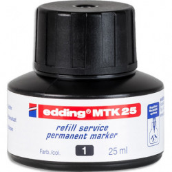 EDDING Recharge pour marqueur permanent E-21 de la gamme ECOLINE. Flacon de 25 ml. Encre noire