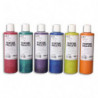 ART PLUS Lot de 6 flacons 250ml gouache. Assortis pailleté : Bordeaux, Vert, Violet, Bleu, Jaune, Orange