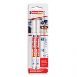 EDDING Blister de 2 marqueurs craie blanc liquide 4085. Pointe fine
