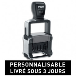 TRODAT PROLINE 5430 - 1+1 lignes - tampon société Dateur personnalisable empreinte 41x24mm