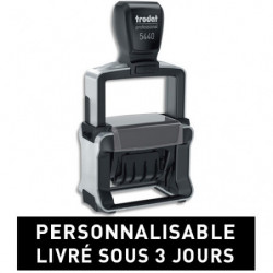 TRODAT PROLINE 5440 - 2+2 lignes - tampon société Dateur personnalisable empreinte 49x28mm
