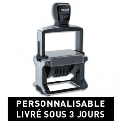 TRODAT PROLINE 5480 - 5+5 lignes - tampon société Dateur personnalisable empreinte 68x47mm