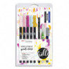 TOMBOW Set Blended Lettering Good Vibes. Comprenant un guide ainsi que 5 ABT dual brush + accessoires