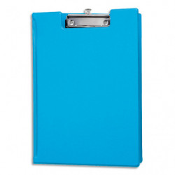 MAUL Porte-bloc à rabat A4 en PVC avec pince métal. Pochette intérieure/porte-stylo. Coloris bleu