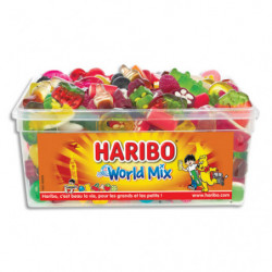 HARIBO Boïte de 900g WORLD MIX assortiment de bonbons