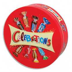 CELEBRATION Assortiment de chocolats au lait fourrés et de biscuits enrobés de chocolat au lait 435g