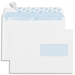 GPV Boîte de 500 enveloppes vélin Blanc 80g C5 162x229mm auto-adhésives avec fenêtre 45x100mm