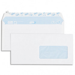 GPV Boîte de 500 enveloppes vélin Blanc 80g DL 110x220mm auto-adhésives avec fenêtre 45x100mm