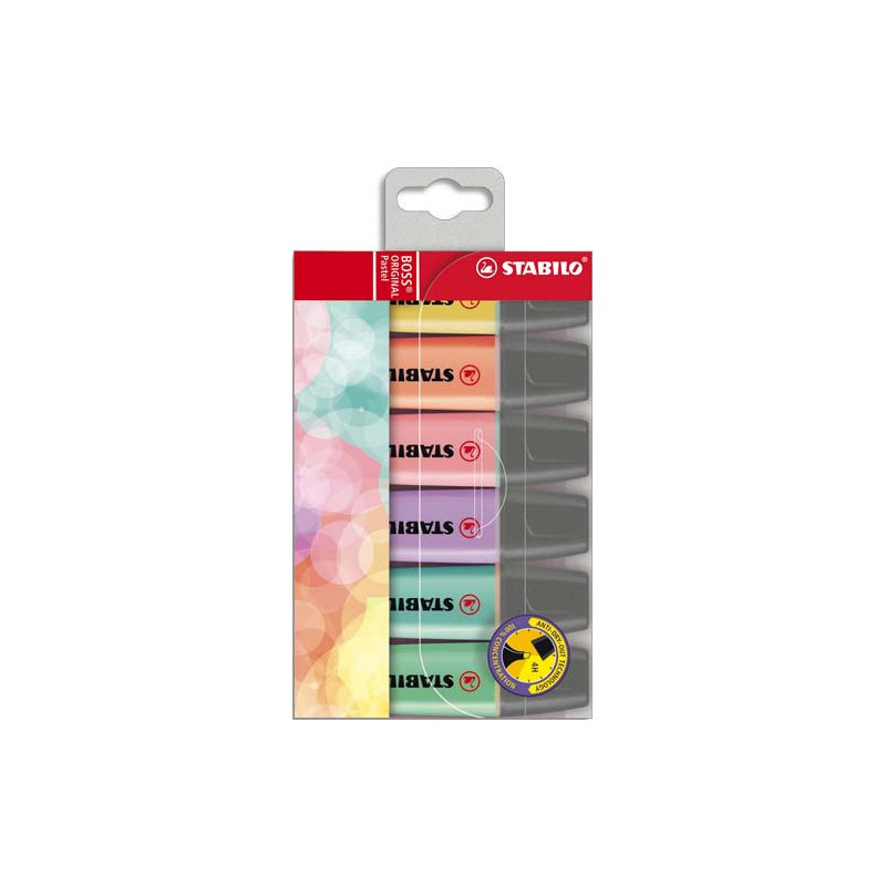 STABILO BOSS ORIGINAL Pastel - Pochette de 6 surligneurs - Coloris pastel