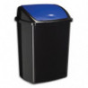 CEP Poubelle à couvercle basculant bleu 50 litres, en polypropylène recyclable L40,5 x H68,5 x P31 cm
