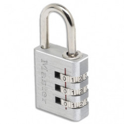 MASTER LOCK Cadenas en aluminium largeur de 30 mm avec combinaison programmable. Sous blister