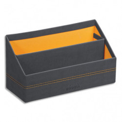 RHODIA Trieur à courrier Rhodiarama en simili cuir italien, 2 cmpts. Dim (lxhxp) : 25x14x10 cm. Titane
