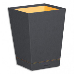 RHODIA Corbeille à papier Rhodiarama 15L en simili cuir italien. Dim (lxhxp) : 24x32x24 cm. Titane