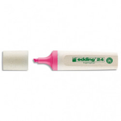 EDDING Surligneur ECOLINE-24 pointe biseautée a une largeur de trait de 2 à 5 mm. Couleur rose
