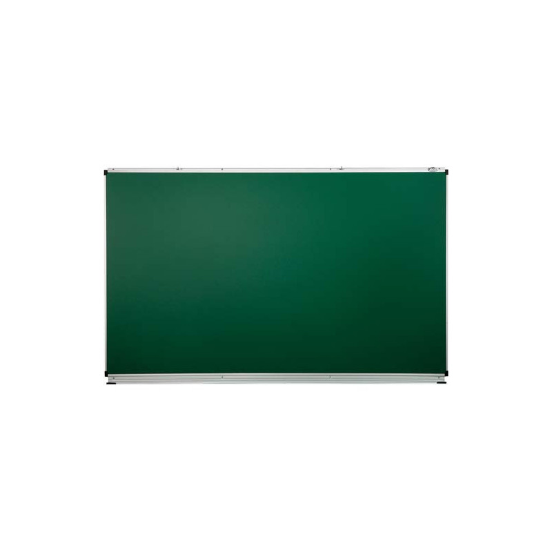 ULMANN Tableau mural en acier émaillé Vert, écriture craie, porte-accessoires - Format : 200 x 106 cm