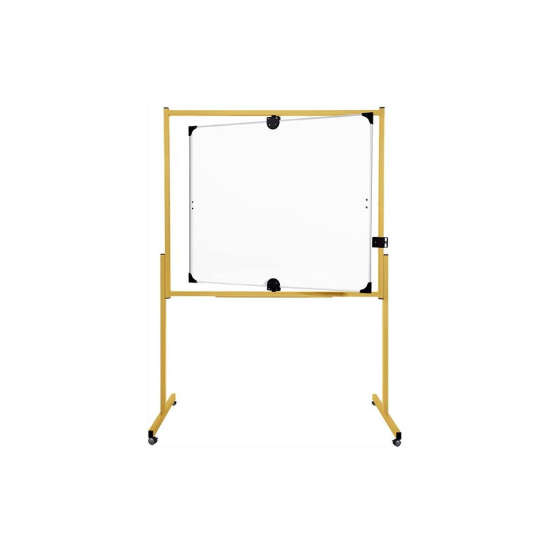 ULMANN Tableau pivotant vertical en acier émaillé Blanc double face, porte-accessoires, Ft L137 x H191 cm