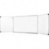 ULMANN Tableau triptyque en acier émaillé Blanc, crochets porte-cartes, porte-accessoires, Ft L400xH100cm