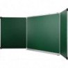 ULMANN Tableau triptyque en acier émaillé Vert, crochets porte-cartes, porte-accessoires, Ft L400xH100 cm