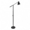 MAUL Lampadaire liseuse Culot E27, Inclinable/orientable, Livrée sans ampoule, noir mat et métal argenté