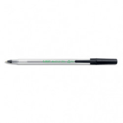 BIC Boîte de 60 stylos billes Round Stic ECOlutions 74% de matériaux recyclés. Pointe 1,0mm. Encre noire