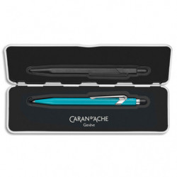 CARAN D'ACHE Stylo bille 849 Colormat X: Corps hexagonal en alu, finition microbillée. Slimpack-Turquoise