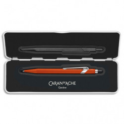 CARAN D'ACHE Stylo bille 849 Colormat X : Corps hexagonal en alu - finition microbillée. Slimpack-Orange