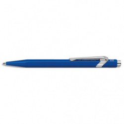 CARAN D'ACHE Stylo bille 849 CLASSIC rétractable en aluminium. Corps hexagonal bleu, encre bleue