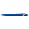 CARAN D'ACHE Stylo bille 849 CLASSIC rétractable en aluminium. Corps hexagonal bleu, encre bleue