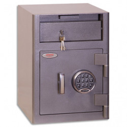 PHOENIX Coffre de dépôt gris chargement avant électronique 47 litres 44,8x32,3cm 54kg avec fente de dépôt
