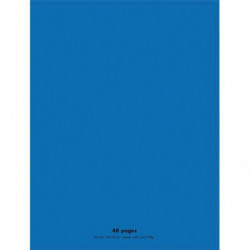 CONQUERANT C9 Cahier piqûre 24x32cm 48 pages 90g grands carreaux Seyès. Couverture polypropylène Bleu
