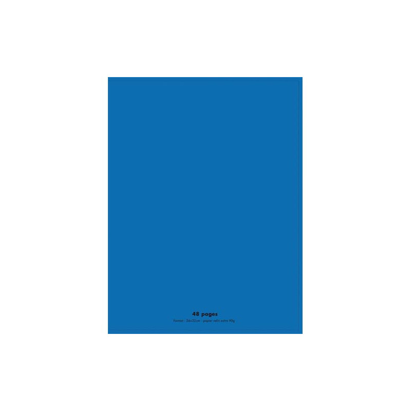 CONQUERANT C9 Cahier piqûre 24x32cm 48 pages 90g grands carreaux Seyès. Couverture polypropylène Bleu
