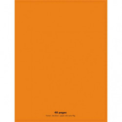 CONQUERANT C9 Cahier piqûre 24x32cm 48 pages 90g grands carreaux Seyès. Couverture polypropylène Orange