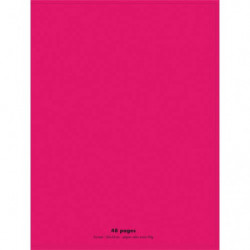 Cahier piqûre 24x32cm 48 pages 90g grands carreaux Seyès. Couverture polypropylène Rose