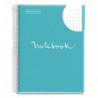 MIQUELRIUS Cahier polypropylène spirale EMOTION 21x29,7cm 160 pages 90g 5x5. Coloris bleu ciel