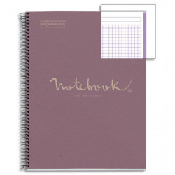 MIQUELRIUS Cahier carte spirale ECO EMOTION 21x29,7cm 160 pages 80g 5x5. Coloris lavande