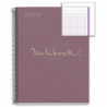 MIQUELRIUS Cahier carte spirale ECO EMOTION 21x29,7cm 160 pages 80g 5x5. Coloris lavande