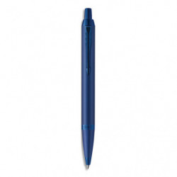 PARKER Bille IM Monochrome Bleu, Pointe moyenne avec recharge d'encre bleue, Étui cadeau