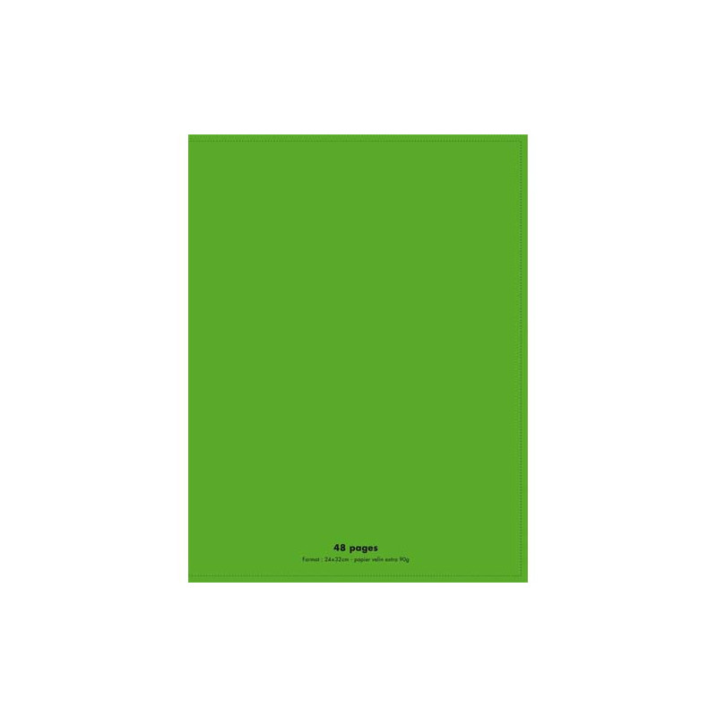CONQUERANT C9 Cahier piqûre 24x32cm 48 pages 90g grands carreaux Seyès. Couverture polypropylène Vert