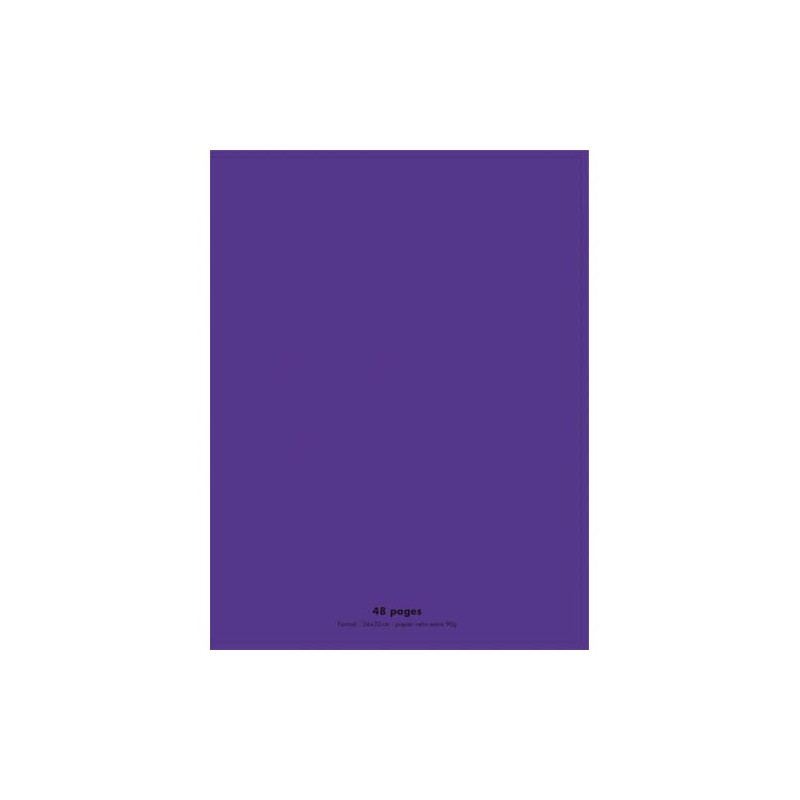 CONQUERANT C9 Cahier piqûre 24x32cm 48 pages 90g grands carreaux Seyès. Couverture polypropylène Violet