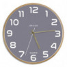 UNILUX Horloge murale Baltic, cadre en bois. Fonctionne avec 1 pile AA fournie. Diamètre 31,5 cm. Grise