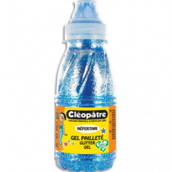 CLEOPATRE Flacon de gel pailleté couleur bleue 250 ml x 8