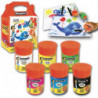 CLEOPATRE Lot de 6 p'tit pots de goua 50ml avec pinceau et entonnoir intégré (blc, jne, rge, vrt, bl, n)